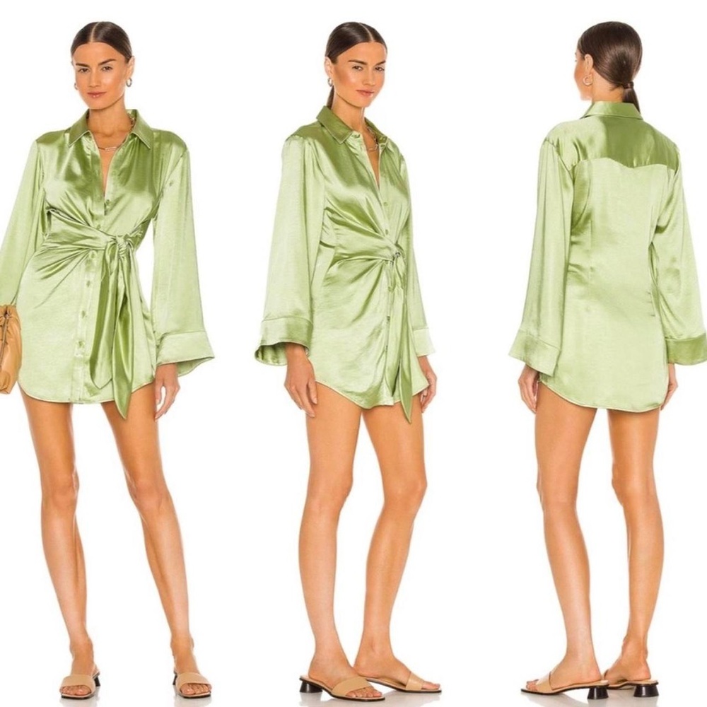 Marta Song of Style Pistachio Satin dress